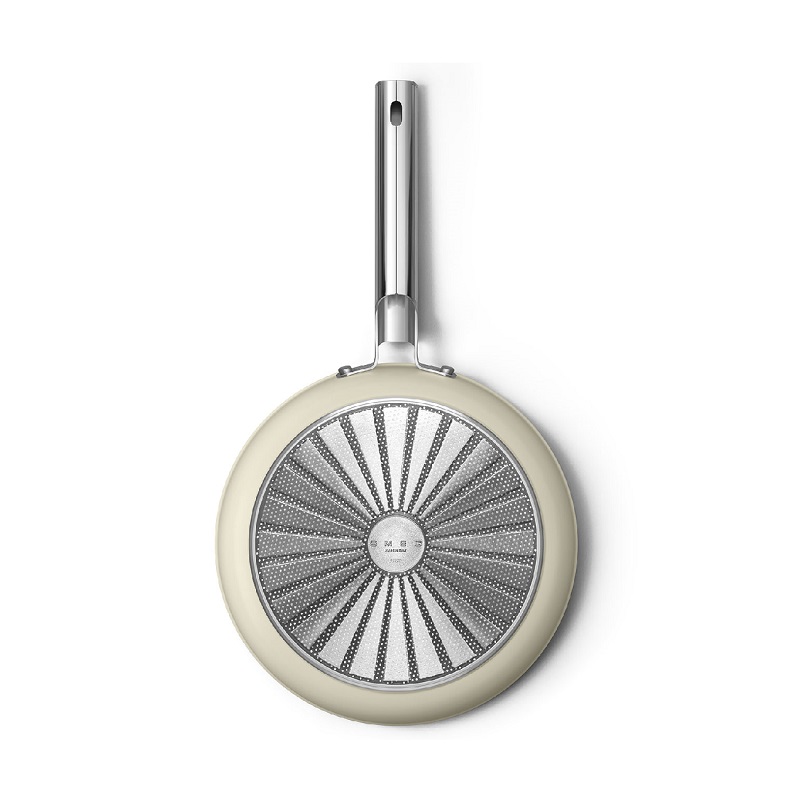 SMEG CKFF2801CRM Kitchenware, Cookware, Frypan 28cm,50's Style (Cream)