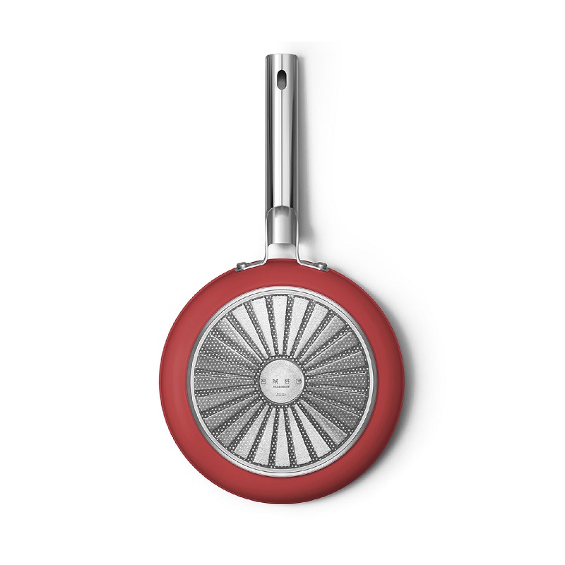 SMEG CKFF2401RDM Kitchenware, Cookware, Frypan 24cm,50's Style (Red)