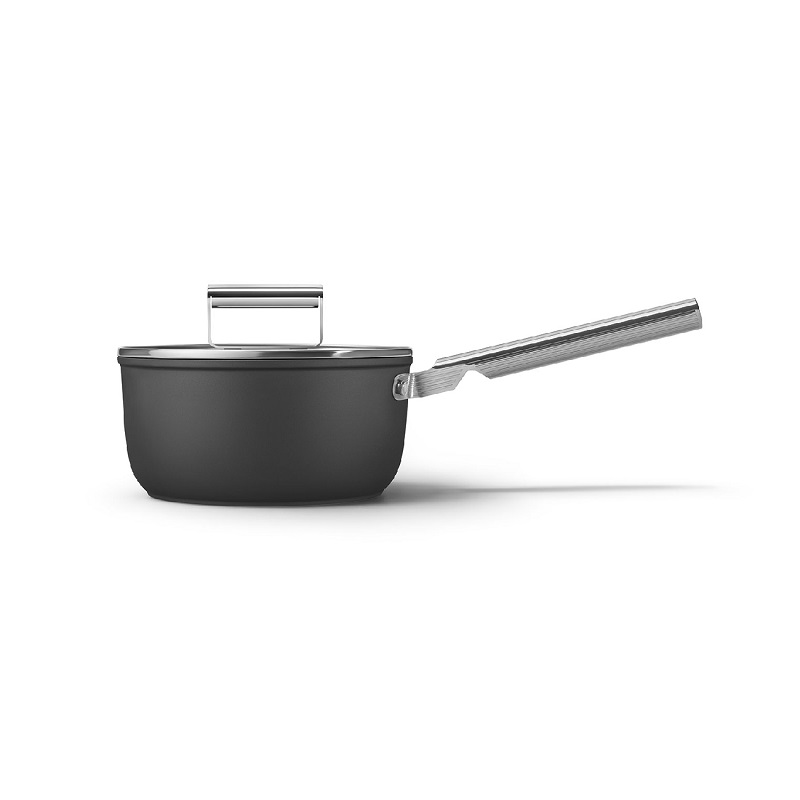 SMEG CKFS2011BLM Kitchenware, Cookware, Saucepan 20cm, 50's Style (Black)
