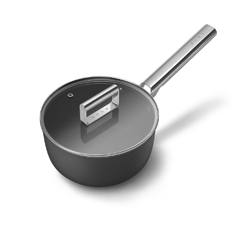 SMEG CKFS2011BLM Kitchenware, Cookware, Saucepan 20cm, 50's Style (Black)