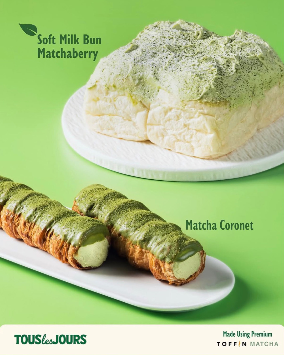 Soft Milk Bun Matchaberry — Tous Les Jours
